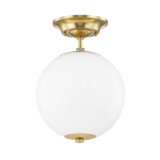 Sphere No.1 - 1 Light Semi Flush By Mark D. Sikes - Aged Brass Frame - Clear Shade