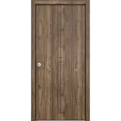Portes coulissantes pliantes pour placard 28 x 96 Planum 0010 Noyer, rails robustes, moulures, garnitures, quincaillerie, bois massif, portes de placard de chambre