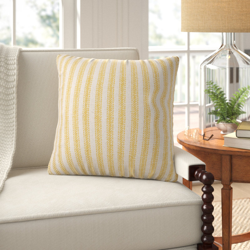 Percy Striped Cotton Pillow Cover, Gold, Pillow Cover Only - No Insert