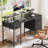 Neesha Desk with LED Lights, Computer Desk with Storage, Corner Desk with Drawers, Home Office Desk with Shelves, Writing Desk with 4 File Drawers, Gaming Desk with Power Outlets, Study Desk-92210967-92210968