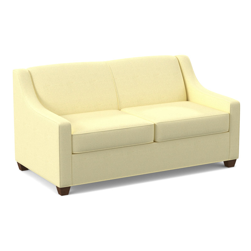 Phillips 68" Square Arm Loveseat with Reversible Cushions, Montana Walnut, Antic Shell