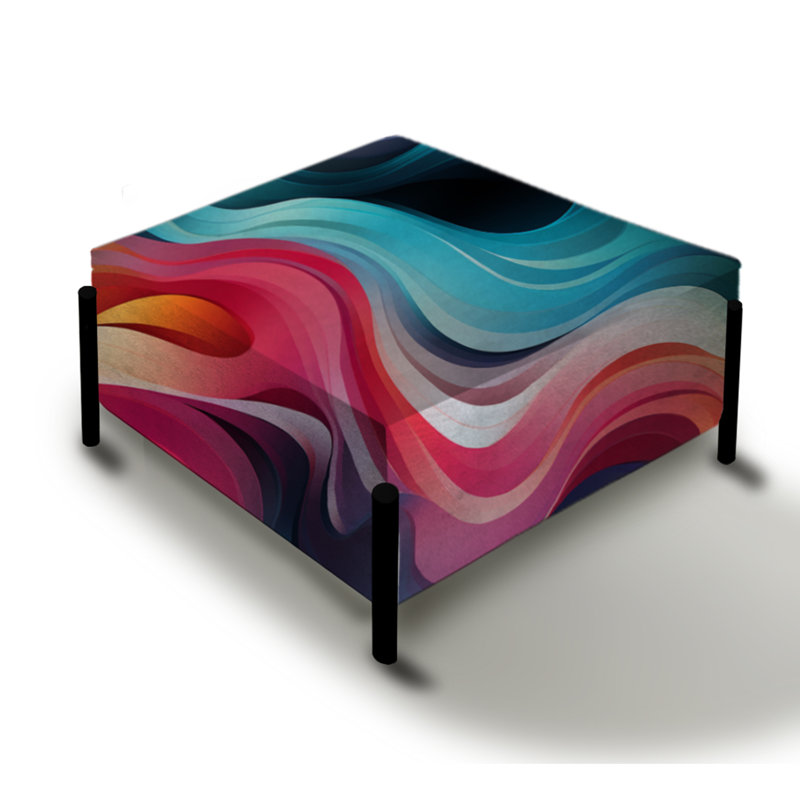 Colorful Poupart Groovy Gradient Canvas - Geometric Large Square Ottoman