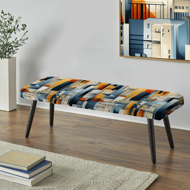 Banc rayé noir Cityscape Lines Embrace