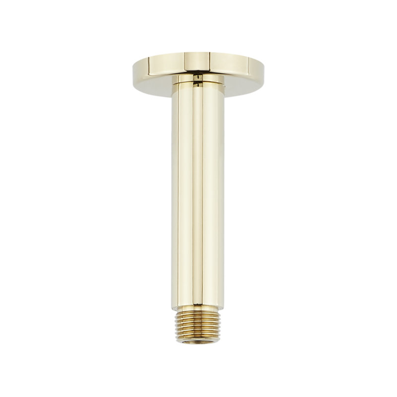 FundamentALL 4" Ceiling-Mount Shower Arm and Flange, Polished Brass