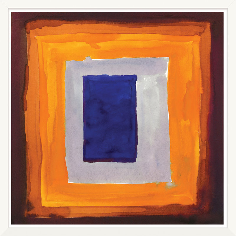 «Orange Cube» - Peinture encadrée sur papier