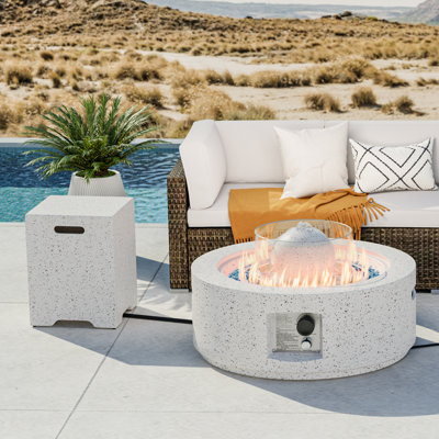 Round Concrete Propane Smokeless Fire Pit