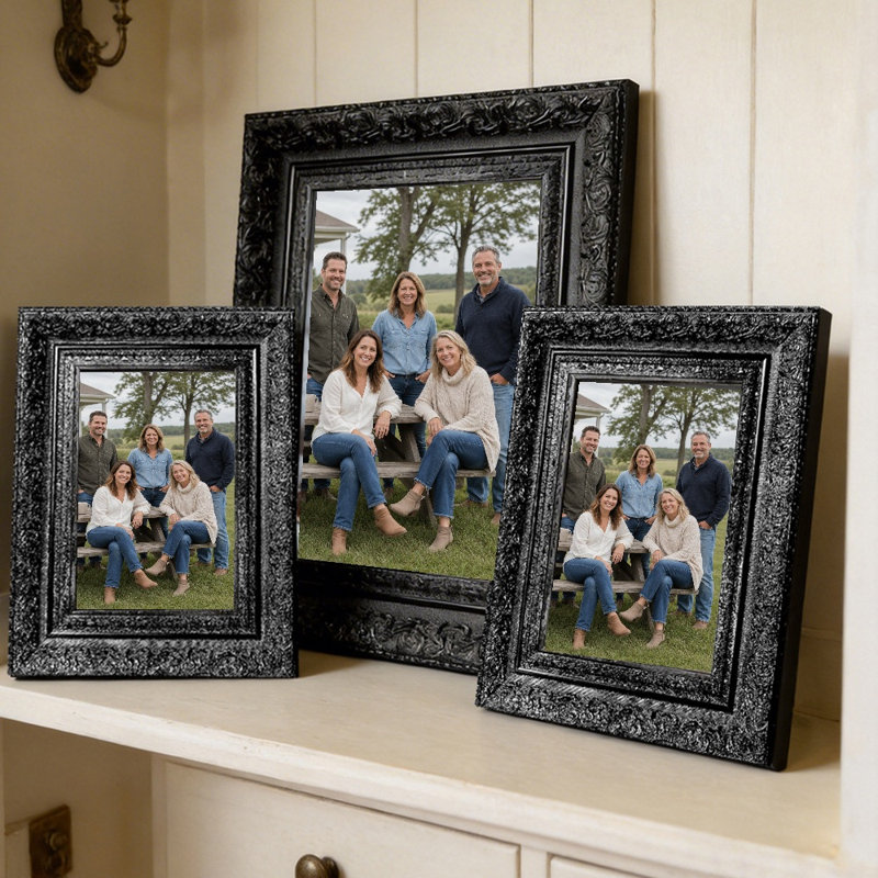 Cadre photo 3 pièces 11 "x 14" noir pour décor de maison, Black, 3, 11" W x 14" H