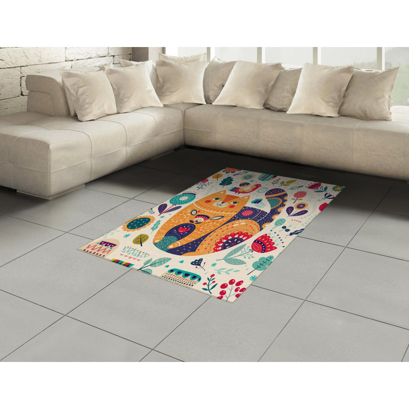 Paisley High Density Long Fiber Poly Threads Decorative Area Rug Carpet, Rectangle 4' x 5'8"