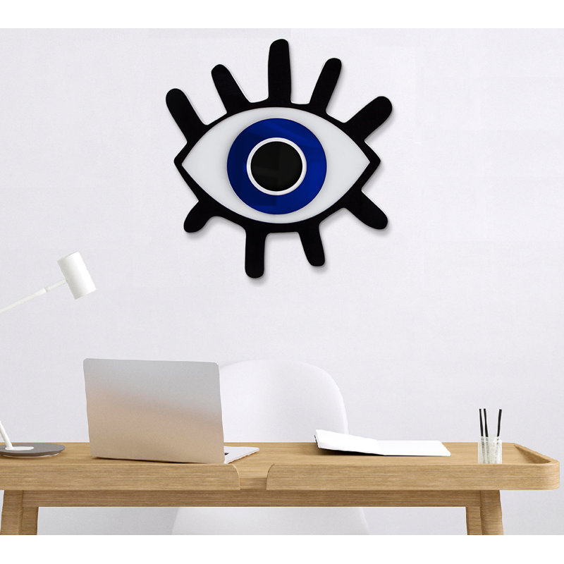 Lashed Evil Eye Modern Wall Hanging, 18" H x 20" W x 1" D