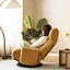Méridienne rotative à 360 degrés Baugher, réglages réglables, métal jaune, tissage confortable du siège, rotation confortable, rembourrage en tissu