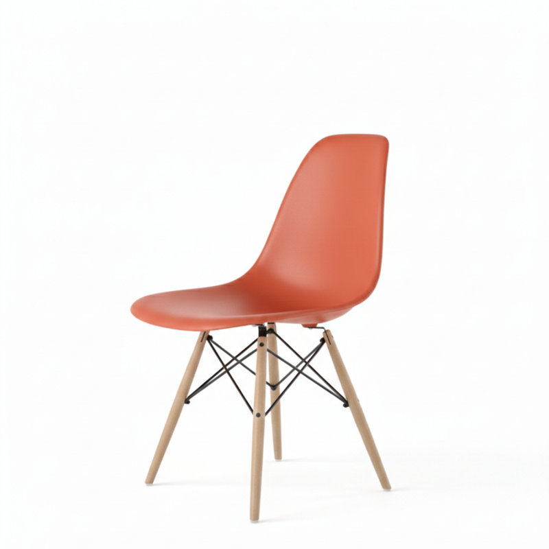 Chaise en plastique Neveyah, Orange doux