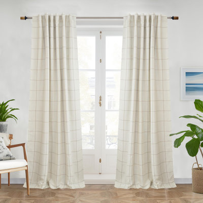 Linen Blend Blackout Curtain Pair