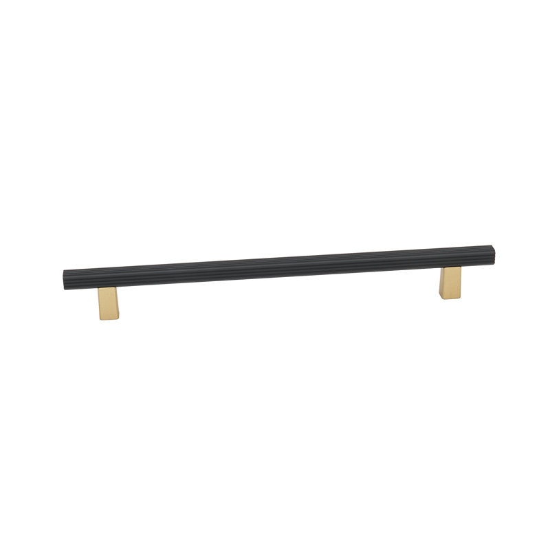 QUADRATO 8" PULL GROOVE BAR, Champagne/Matte Black