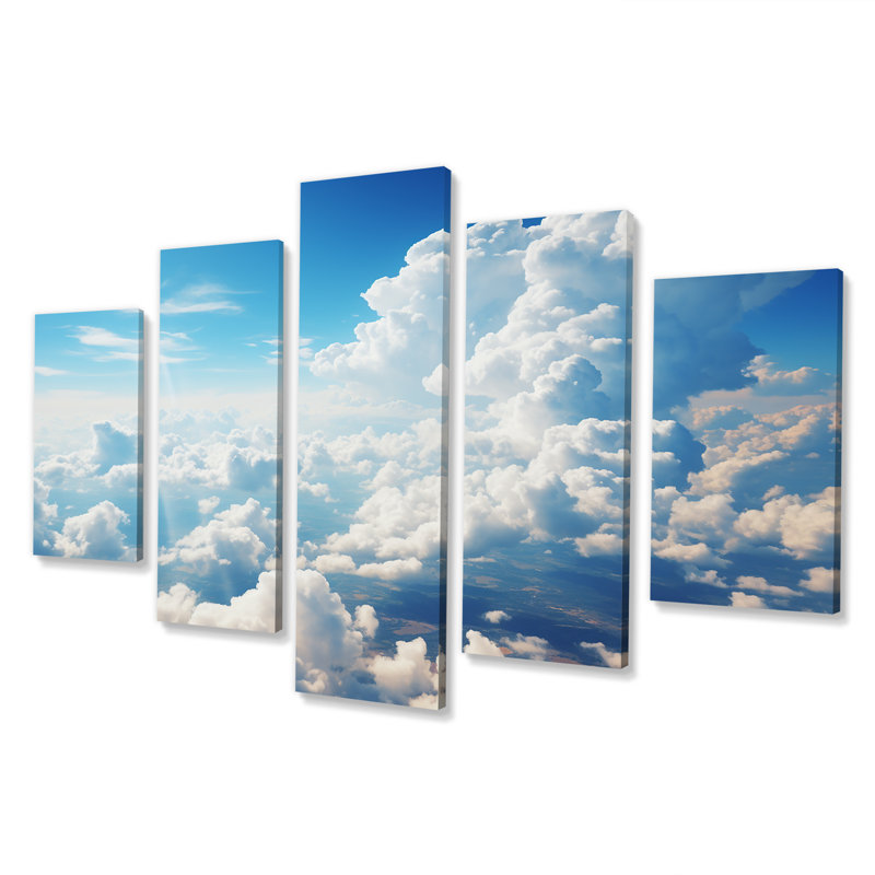 Toile panoramique Horizon III - art mural multi-panneaux Sky pour le salon