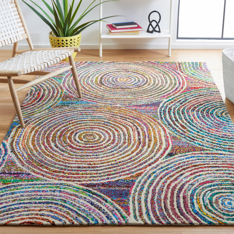 Anaheim Nantucket Hand Tufted Wool/Cotton Oriental Rug in Purple/Green/Blue, Rectangle 9' x 12'