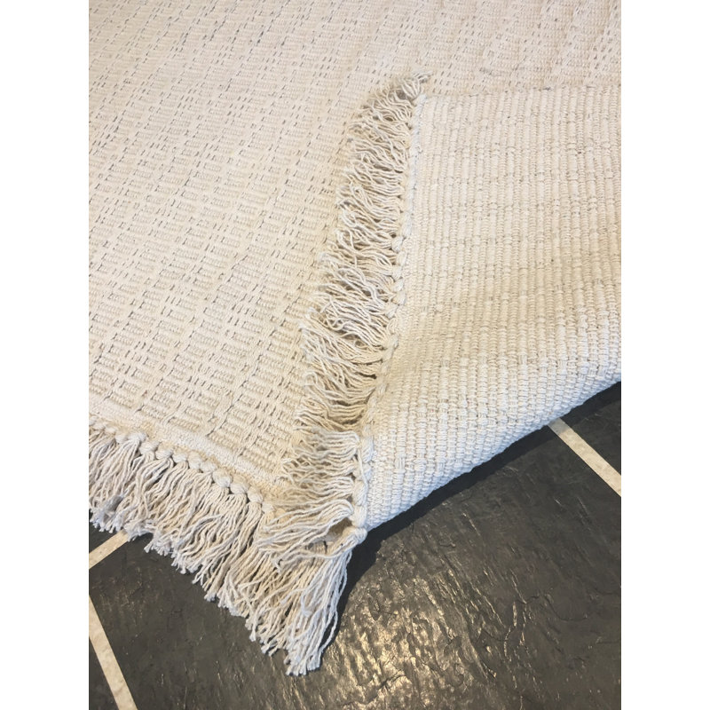 Rosser Geometric Cotton Hand Woven Area Rug, Rectangle 70 x 115cm