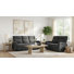 Ensemble de canapé inclinable manuel en chenille 2 pièces Camecia Gris anthracite