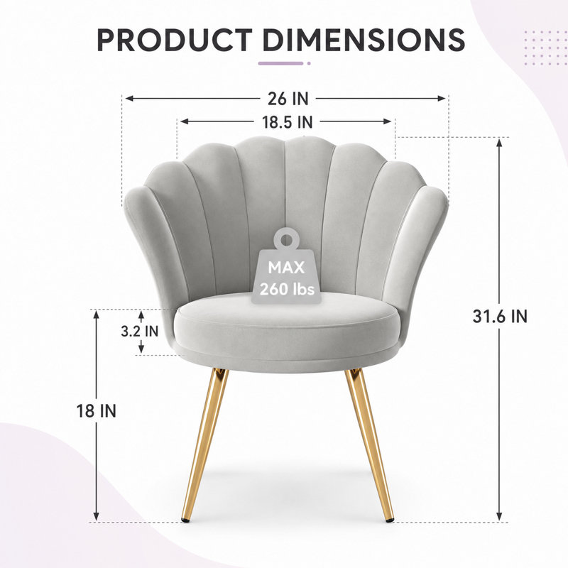 Chaise rembourrée Elegant, Gris
