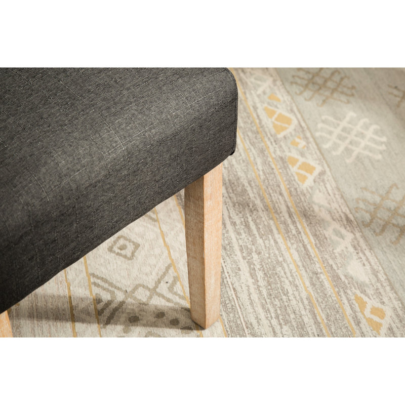 Chaises de salle à manger 2 en bois massif Habit, gris anthracite, revêtement moderne, base élégante à 2 sièges, rembourrage confortable, apparence élégante