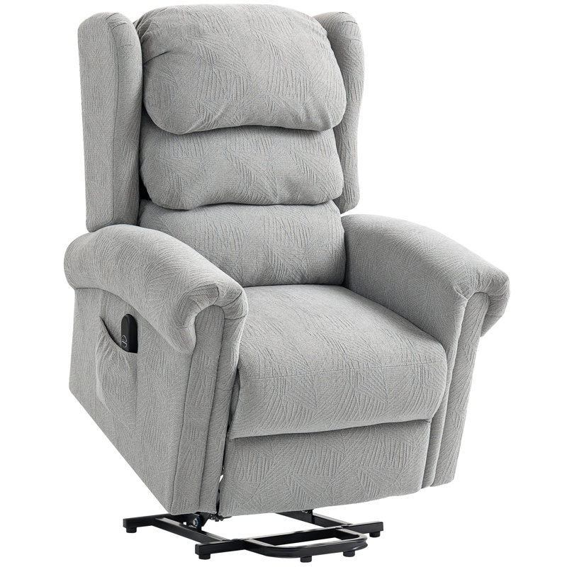 95cm Wide Velvet Lift Assist Standard Recliner, Khaki