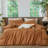 MooMee Striped Duvet Cover Set 100% Washed Cotton Linen Like Textured-115097791-105229476