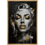 Élégance, maquillage doré pour femme, portrait en noir et blanc, chambre à coucher, reproduction d'art sur toile encadrée-107907407-107907409