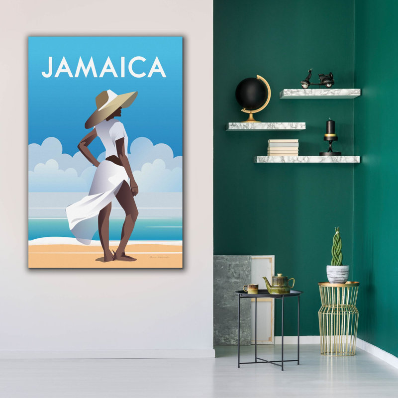 "Epic Graffiti" Jamaïque "par Omar Escalante, art mural sur toile, H 60 po x l 40 po x P 1,5 po