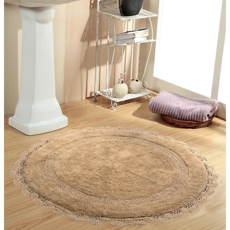 Tapis pour salle de bain Wingert, l 40 po x L 40 po, Beige