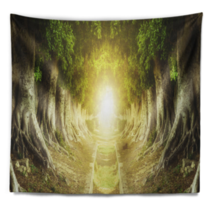 Tapisserie «Landscape Green Tunnel Tree», H 32 po x l 39 po