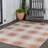 Sabine Traditional Farmhouse Bold Gingham Salmon/Cream Indoor/Outdoor Rug-1415486076
