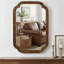 Miroir de coin décoratif en bois massif arrondi pour rehausser l'élégance et le style-407722576-407722578