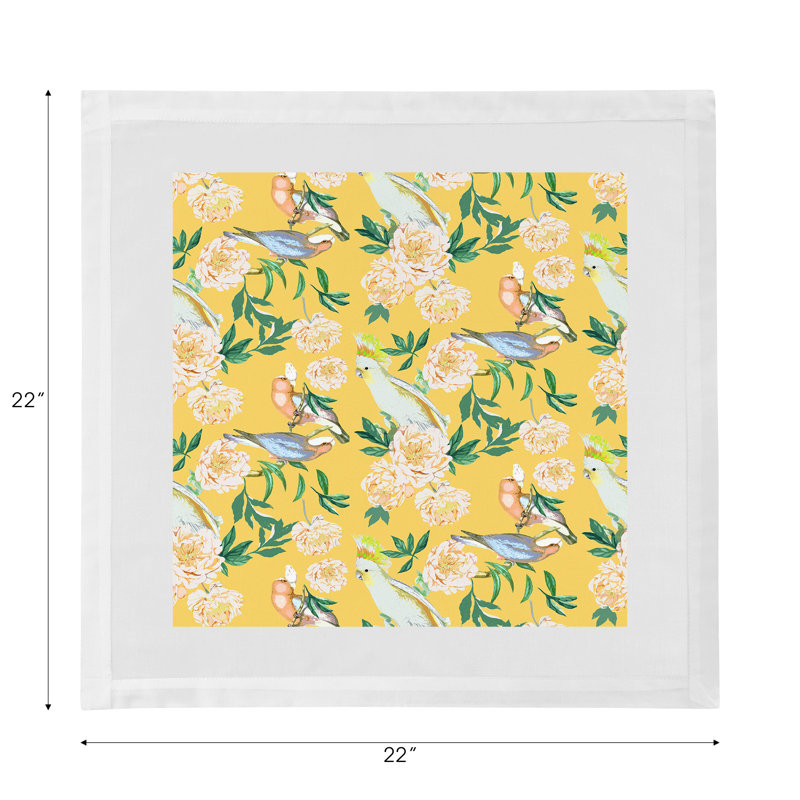 Peony Inspira Cotton Sateen Dinner Napkins, Goldenrod