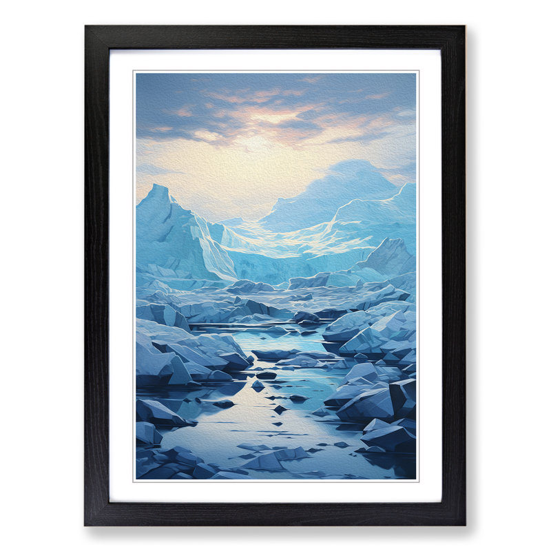 Glacier Conceptual - Framed Print, Black, 34cm H x 25cm W x 2cm D