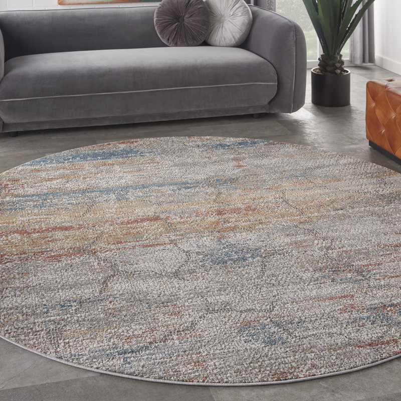 Abstract Indoor Rug, Round 5'3"