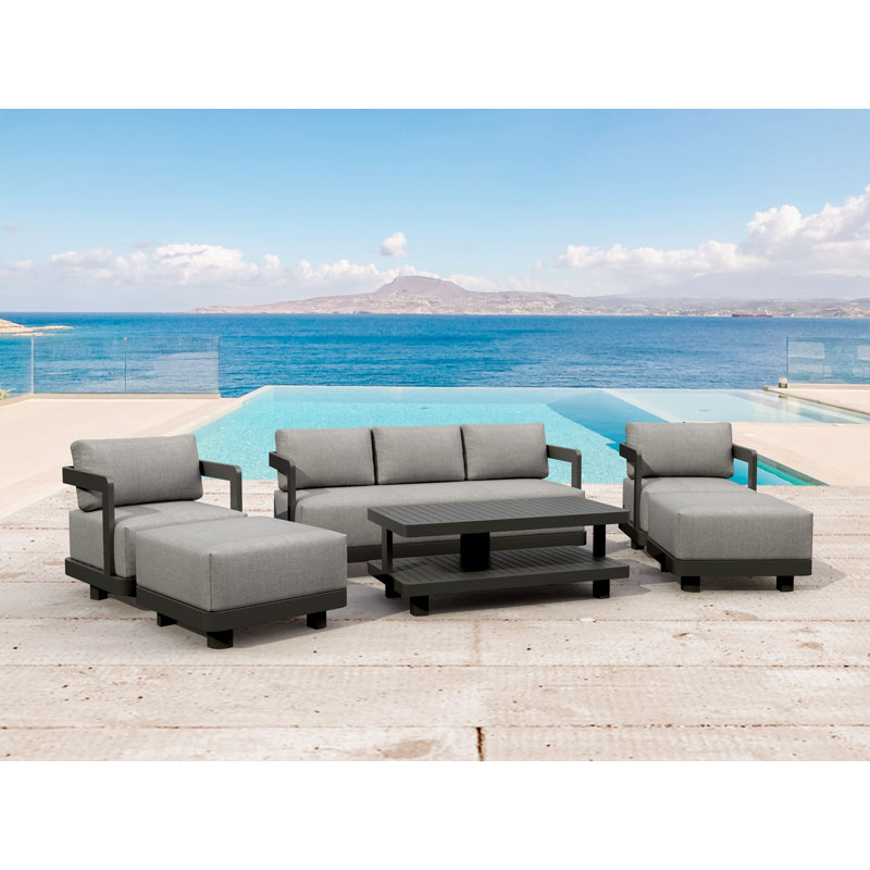 Granada Outdoor 6 - Piece Conversation Set, Navy Blue