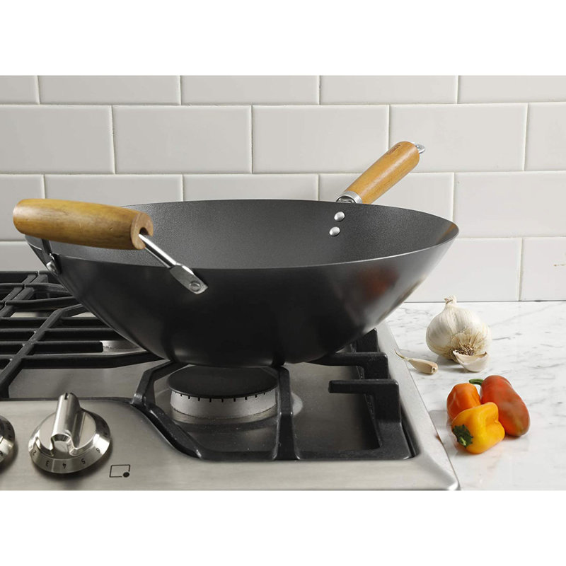 Gibson 14" Non Stick Carbon Steel Cooking Wok