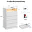 4 Drawer Dresser with Power Outlet White