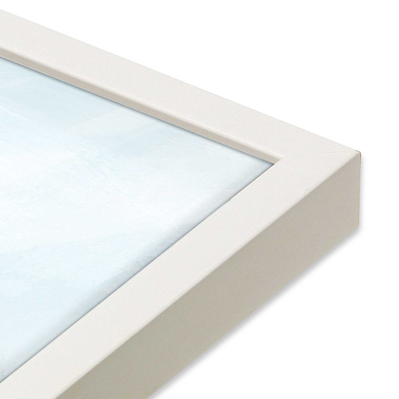 Doux océan turquoise, impression, H 21,5 po x l 21,5 po, Cadre ouvert à coins ouverts, blanc opaque