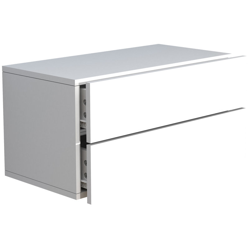 Avyion Manufactured Wood Bedside Table, 30cm H x 60cm W x 32cm D, White