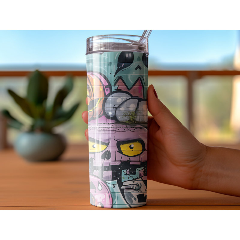 Choose Handmade Tumblers 591ml Vacuum Insulated Stainless Steel (18/8) Travel Tumbler with Straw