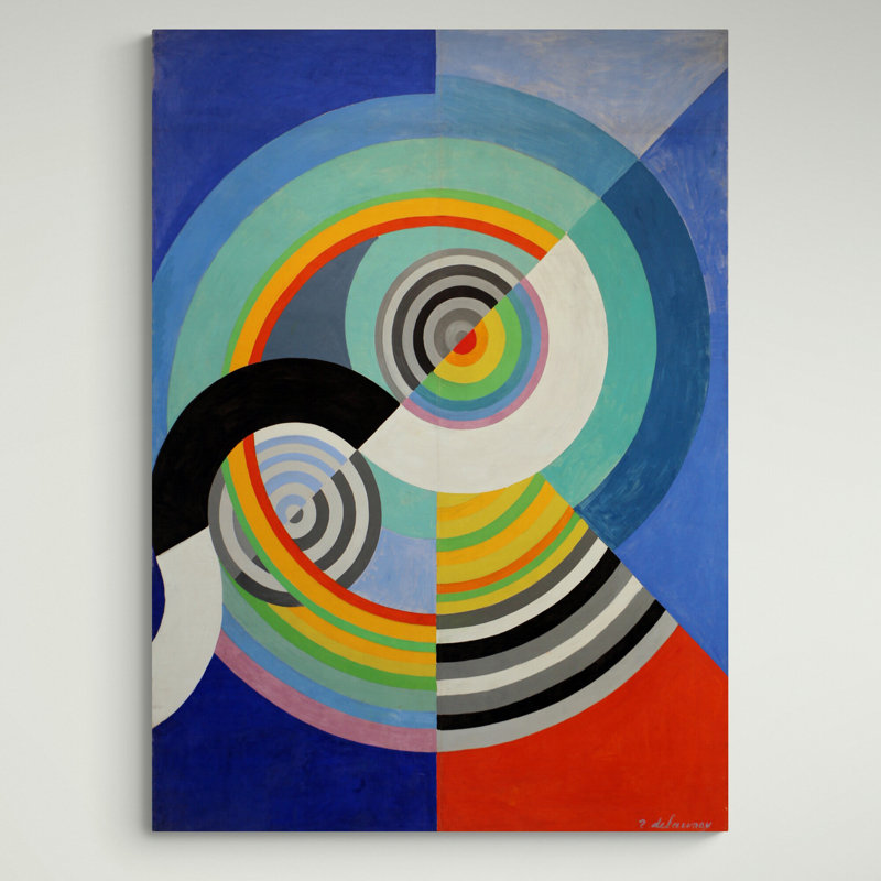 Rythme Number 3 1938 by Robert Delaunay - Wrapped Canvas Painting, 41cm H x 31cm W x 4cm D