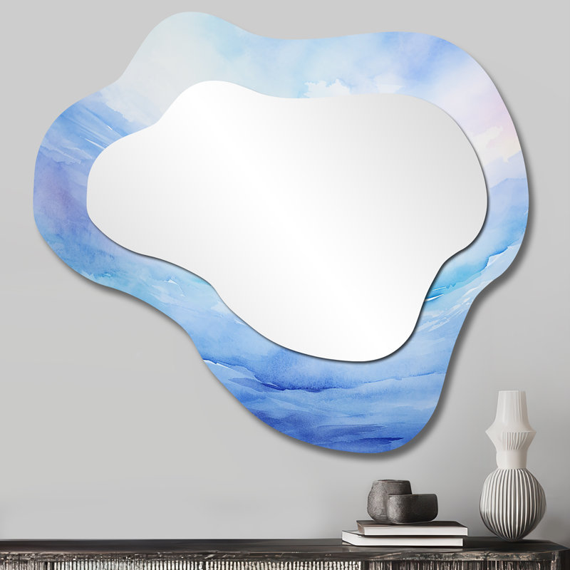«Calming Arc Of Stillness I» - Miroir mural arc-en-ciel traditionnel aux formes asymétriques, 25 po x 28 po