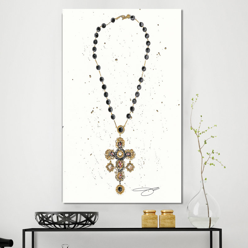 Cross My Heart - impression d'art graphique, Toile tendue, H 30 po x l 18 po x P 1 po