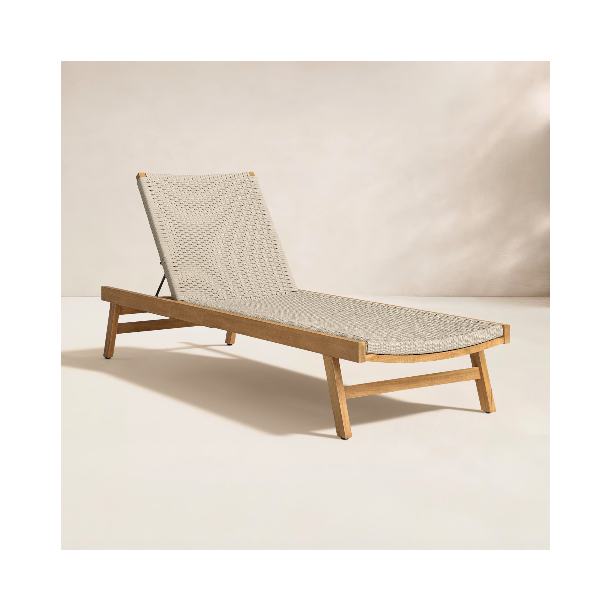 Neecy 27.5'' Outdoor Teak Chaise Lounge, Natural Teak/Brown
