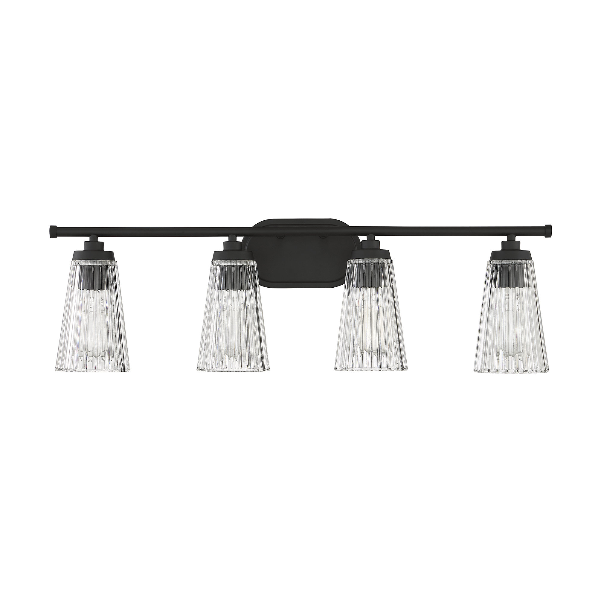 Jeanie 4 Light Ribbed Dimmable Bath Sconce, Black