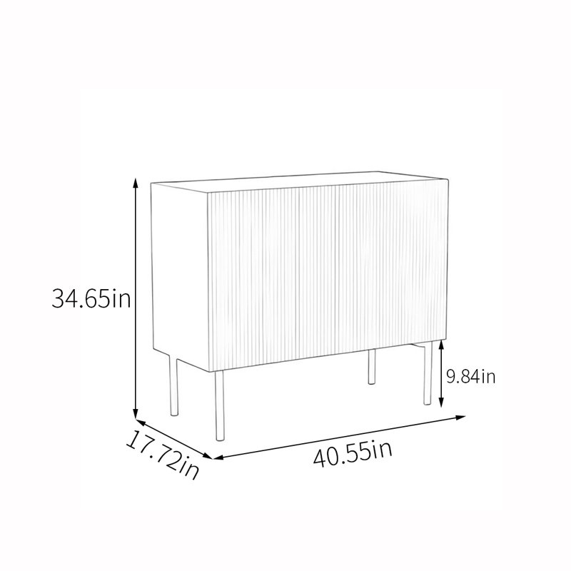 Wave design two-door locker sideboard