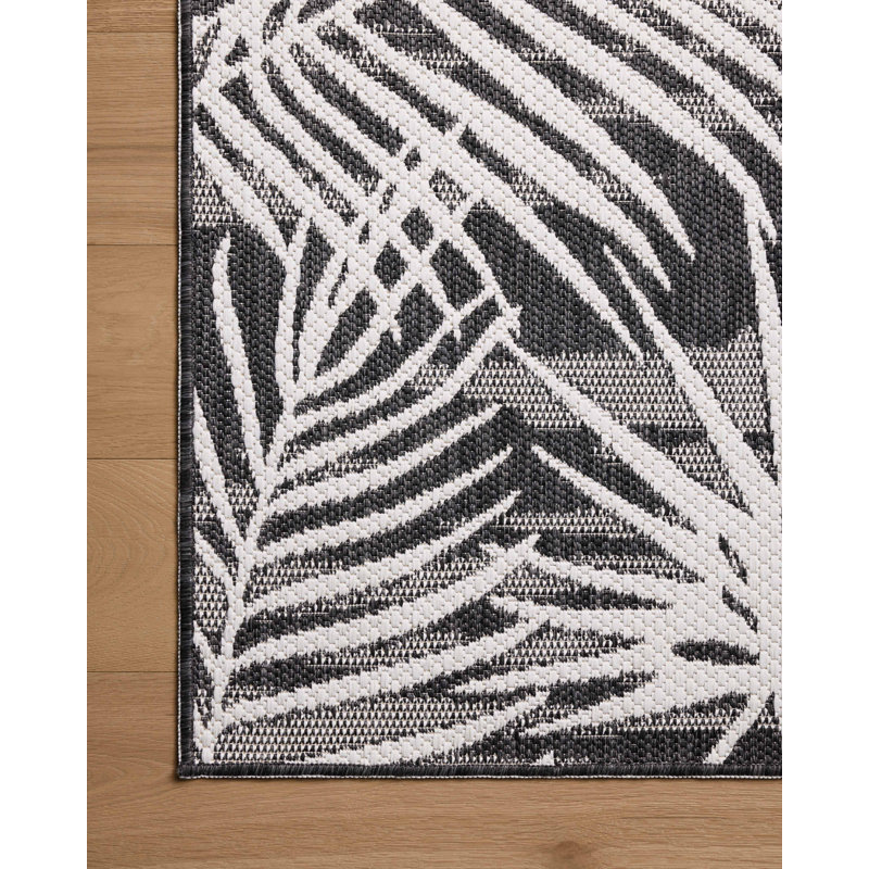 Tapis intérieur / extérieur ivoire / onyx Loloi Easton, Rectangle 4pi x 6 pi