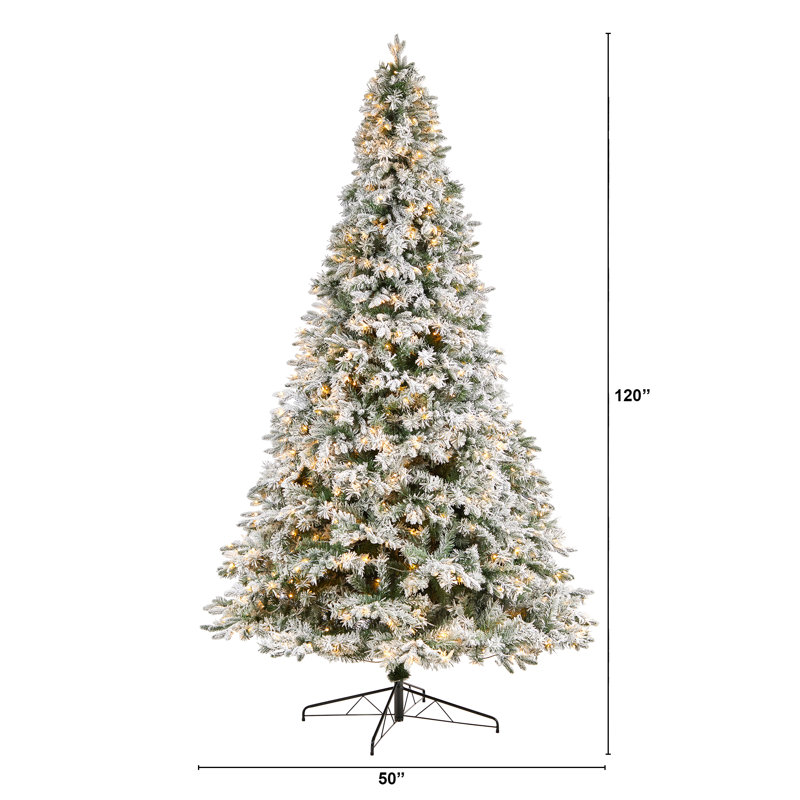 Lighted Artificial Pine Christmas Tree, 10' H