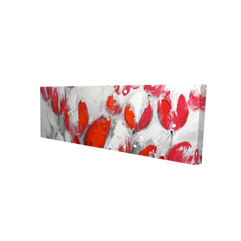 Toile de tulipes rouges | Décoration florale contemporaine botanique