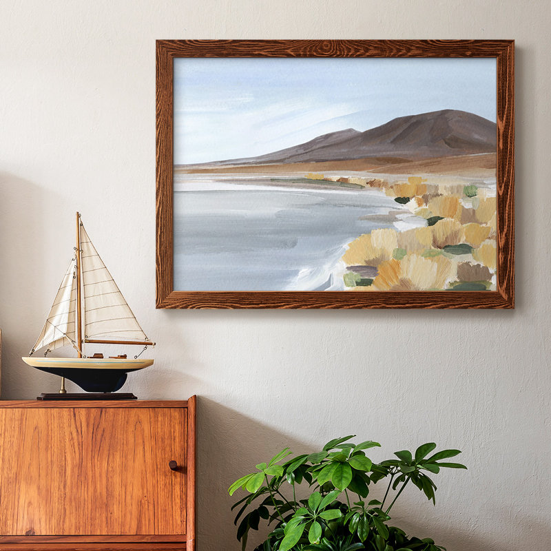 " Desert Oasis Study I ", Maple Framed, 22" H x 32" W x 1.5" D